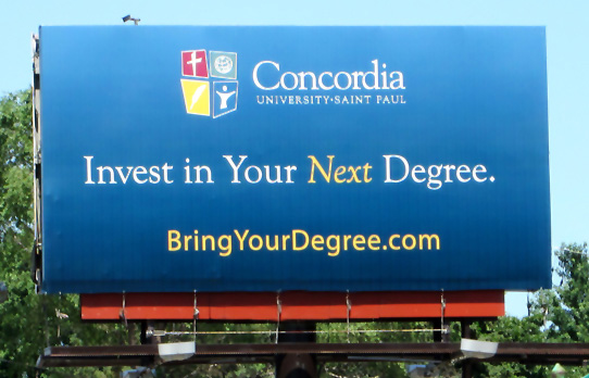 Picture of billboard advertising for Concordia University