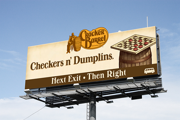Cracker Barrell Out of Home Billboard Campaign