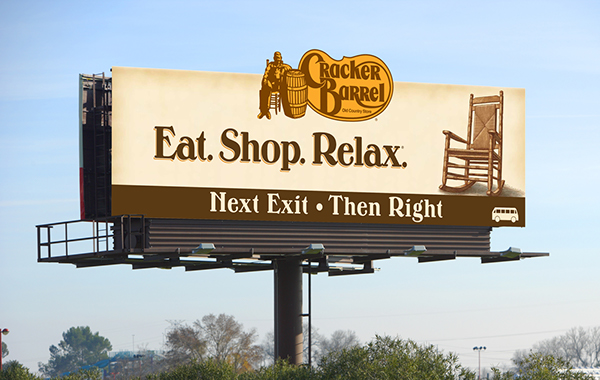 Cracker Barrell Out of Home Billboard Campaign