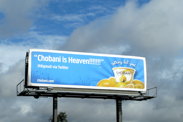 EMC Outdoor Blog - Chobani - Billboard Bulletin