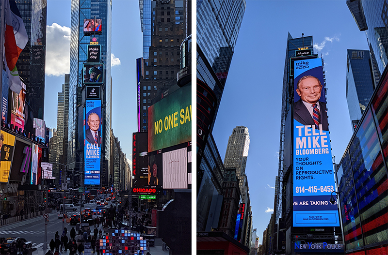 Billboard advertising political campaign