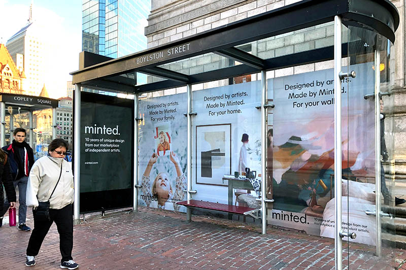 A transit shelter with advertising media