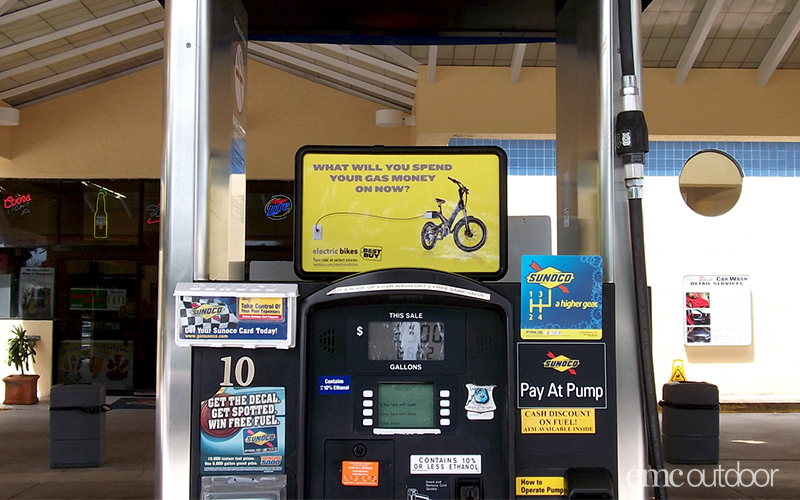 OOH Ad on top of gas station pump