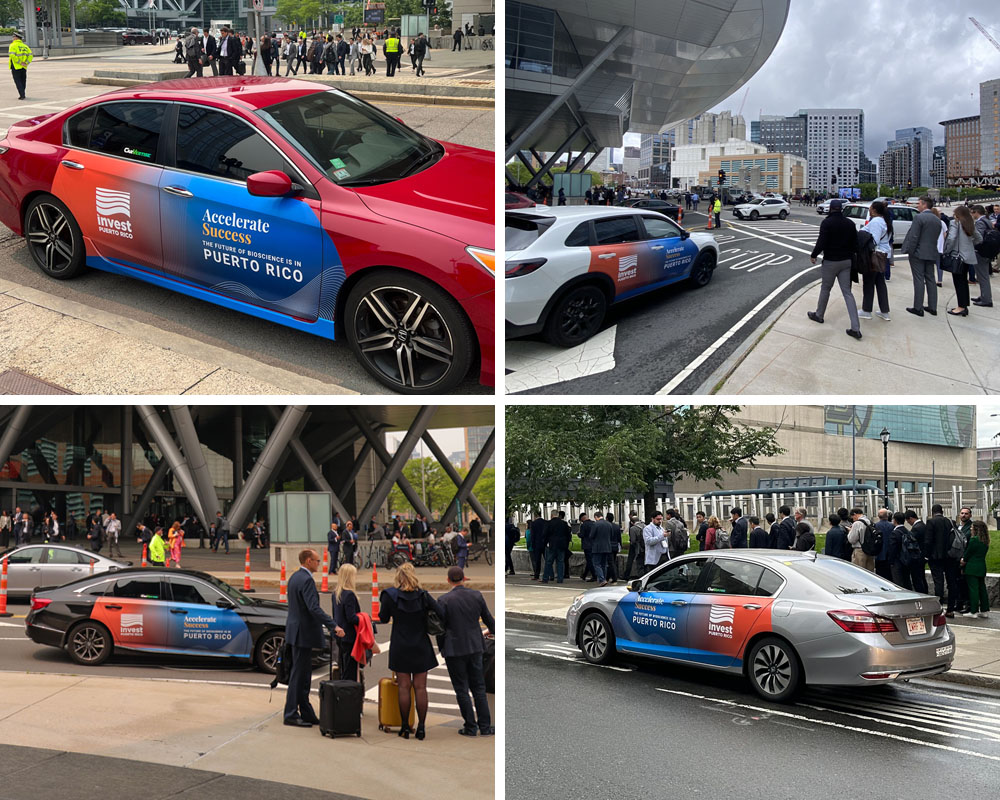 image of wrapped advertising vehicles as trade show media