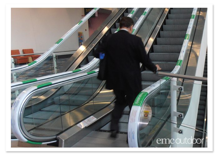 Branded escalator handrails