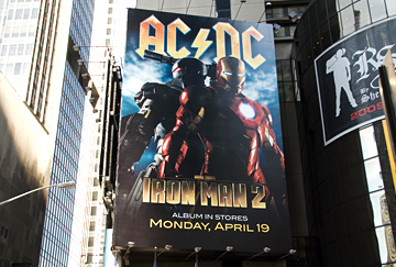 Iron Man & AC/DC take over Times Square!