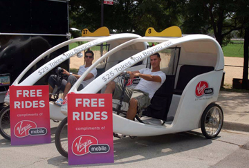 Virgin Mobile gives free rides in Chicago.