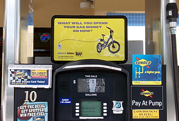 Best Buy uses gas station ads for pinpoint targeting.