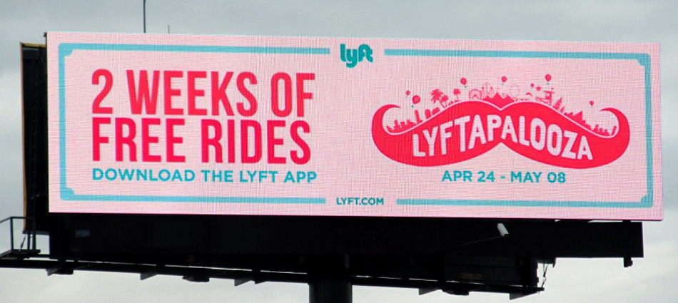 Lyft digital billboard