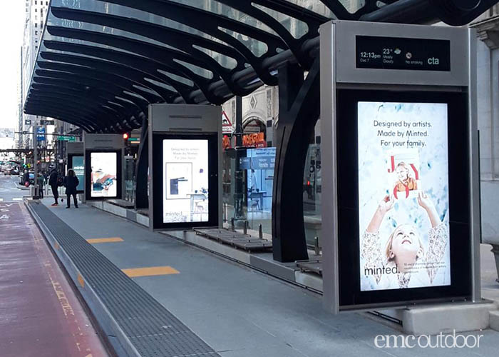 EMC Outdoor - Minted campaign - transit shelter