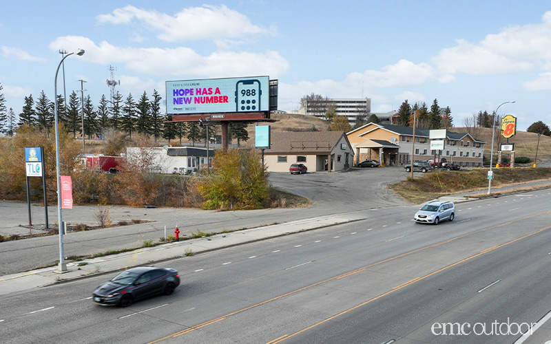 V!brant suicide prevention digital billboard with passing cars