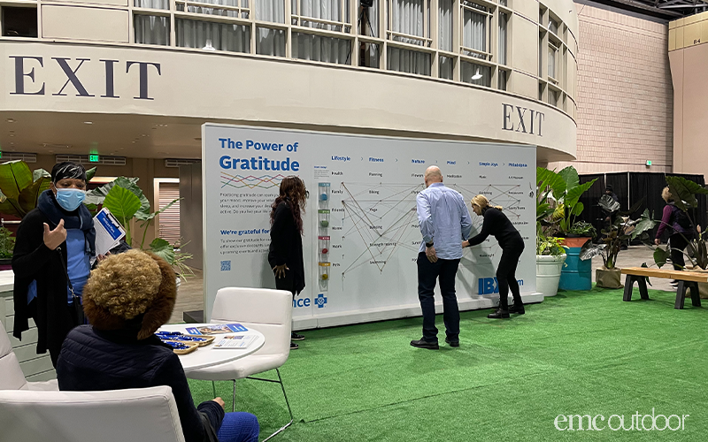 gratitude wall with participants