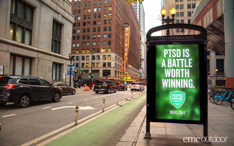 transit shelter for PTSD awareness