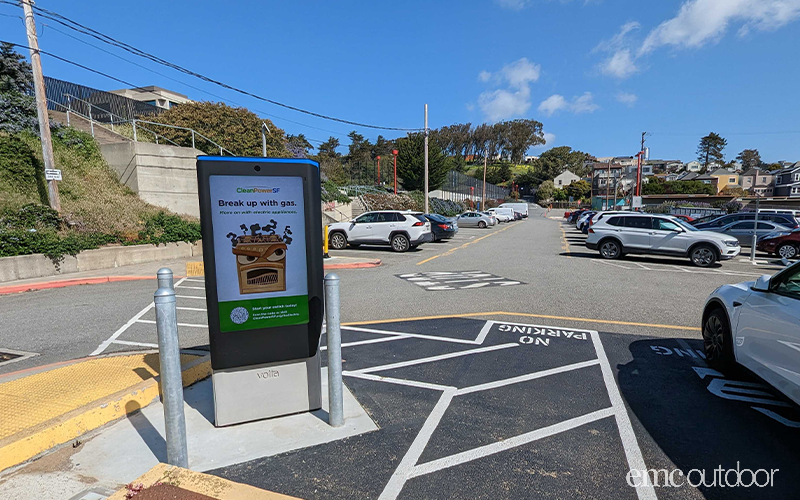 EV Charging Station outside grocery store. 