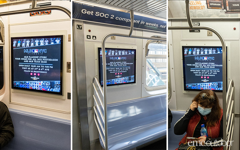 MLB Flagship Store Times Square train cards