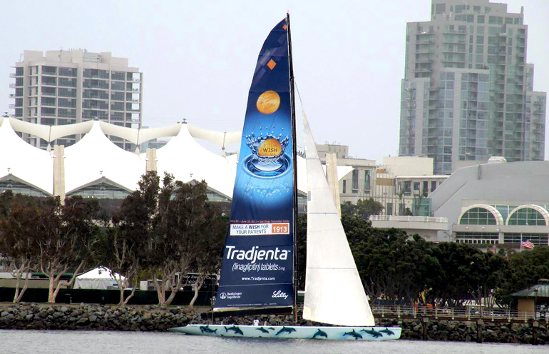 branded sail boat displays