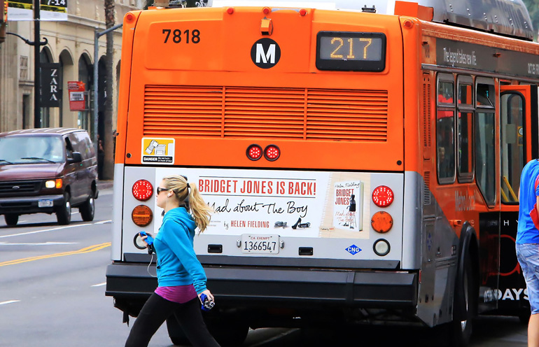 Image of a bus tail advertising display