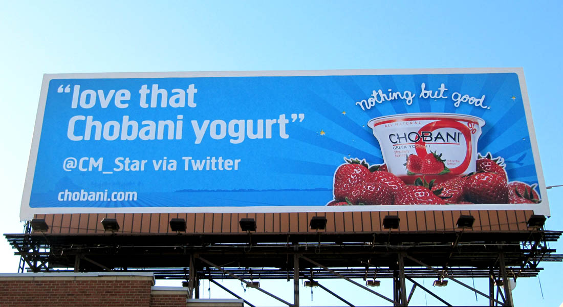 Billboard Advertising for Chobani Yogurt