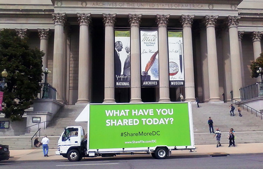 Image of a mobile billboard in Washington, DC