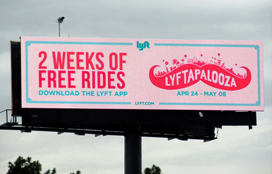 Image of digital out of home advertising media for Lyft