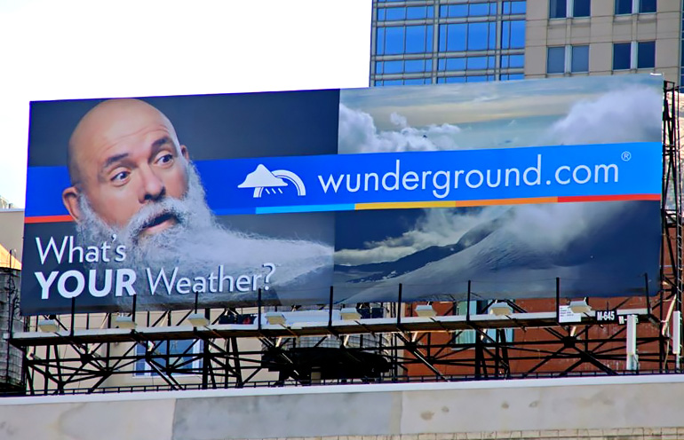 Image of billboard in Chicago for a major weather website