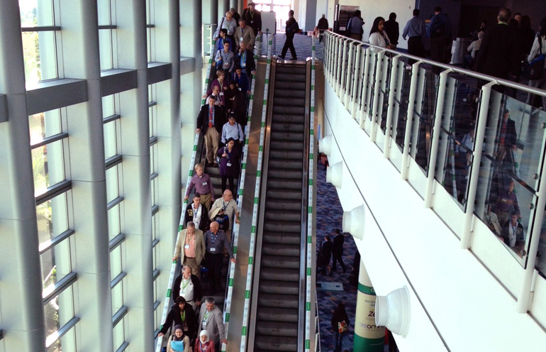 branded escalator handrails