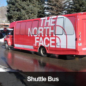 Wrapped Event Shuttle Bus Advertising