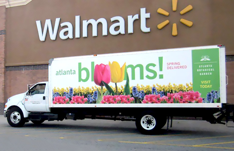 Image of truckside advertising in Atlanta used to promote a local attraction