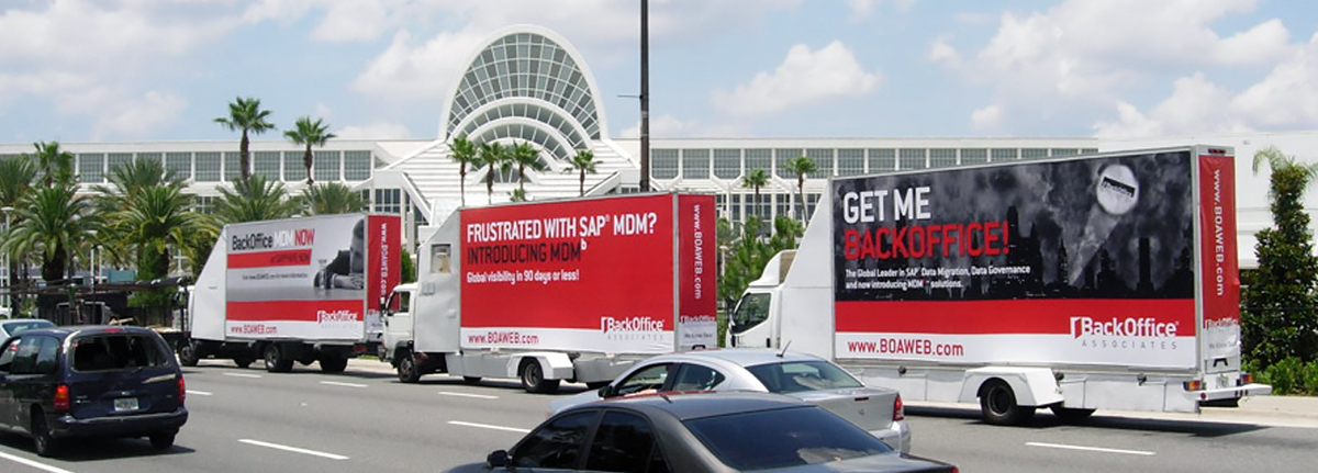 Picture of taxi used for trade show marketing